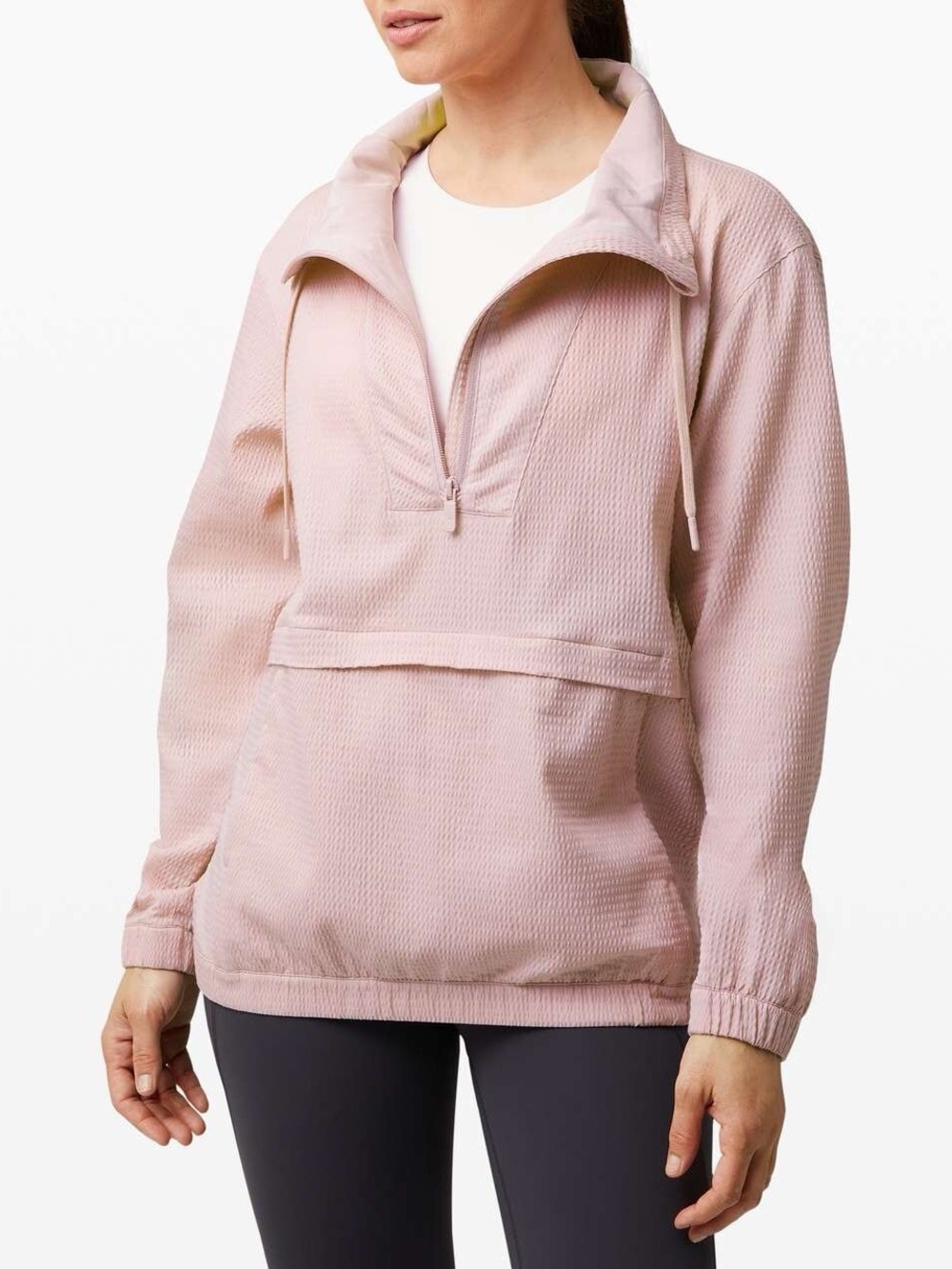 lululemon athletica Pale Pink Textured Pullover Pack light jacket size 4